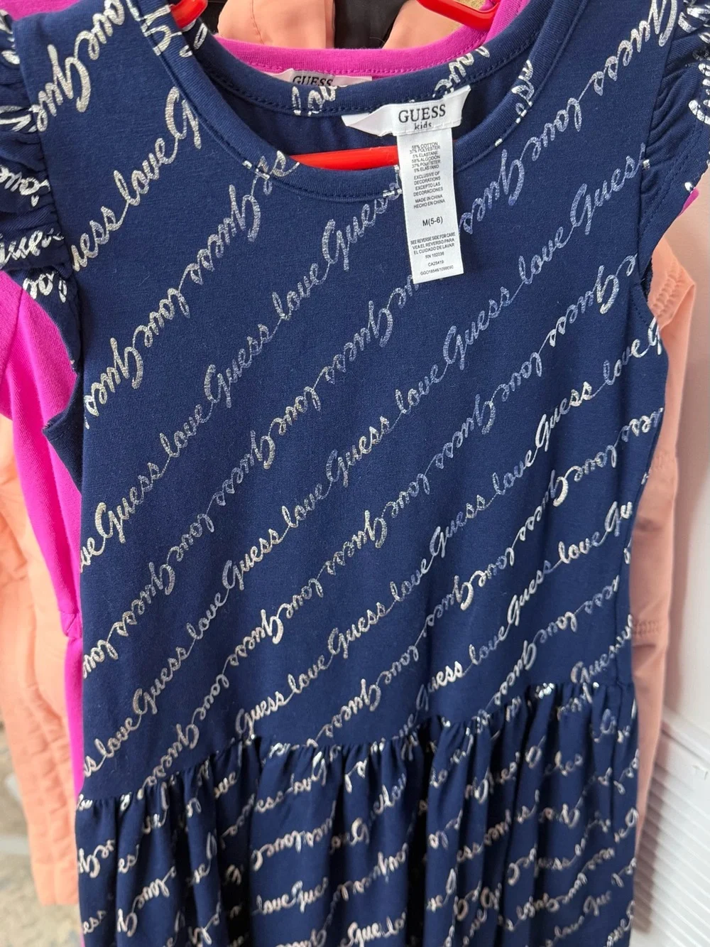 Girls 5-7 Clothing Lot Guess Nike Disney Stitch Iceburg 5 Piece Set